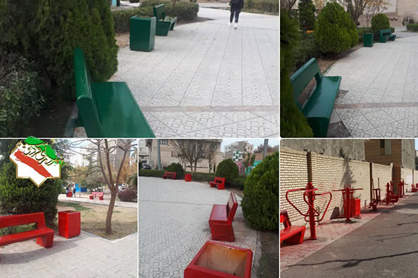 رنگ‌آمیزی تجهیزات و وسایل ورزشی بوستان‌های ولی عصر(عج) و پارک بانوان فردوسیه
