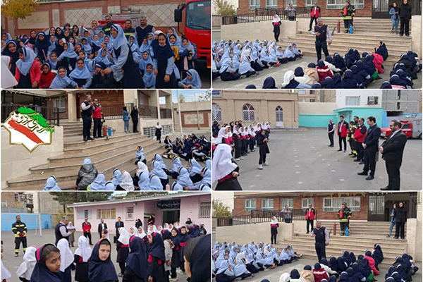 مانور زلزله در مدارس شهید عباس دوران و سلیمانی در فردوسیه