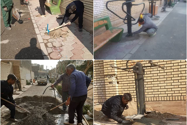 نصب وسایل ورزشی در بوستان بانوان فردوسیه